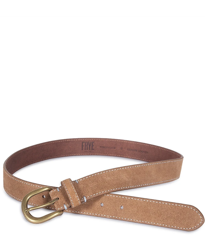 Frye 1.18#double; Suede Contrast Stitching Belt