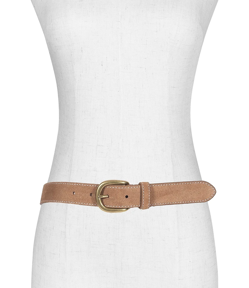 Frye 1.18#double; Suede Contrast Stitching Belt