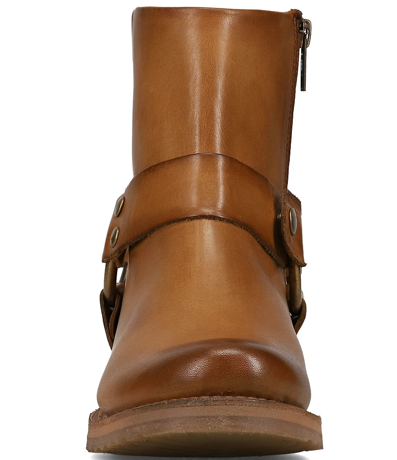 Frye Veronica Flex Leather O-Ring Harness Hardware Booties