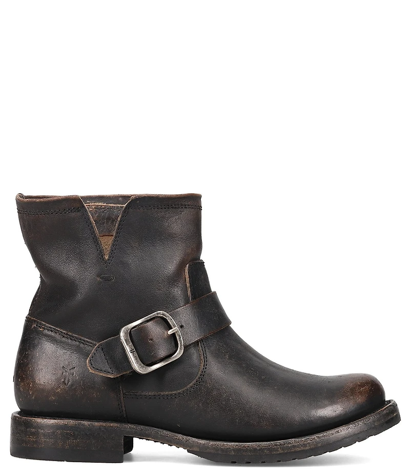 Frye Veronica Flex Leather Buckle Hardware Booties