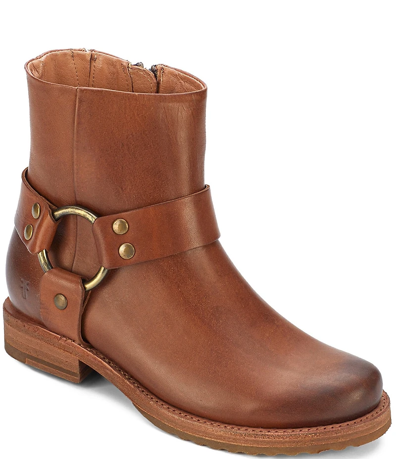 Frye Veronica Leather O-Ring Harness Hardware Booties