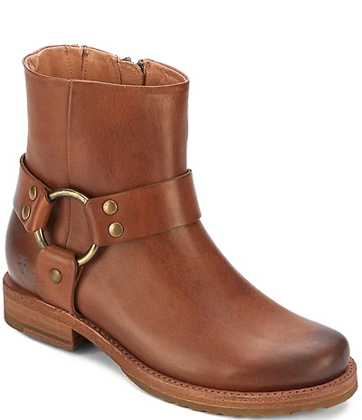 Frye Veronica Leather O-Ring Harness Hardware Booties
