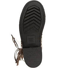 Frye Viv Fringe Studded Leather Engineer Mid Calf Boots