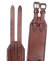 Frye 3.34#double; Western Waist Double Buckle Wide Leather Belt
