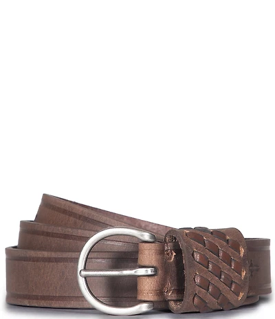 Frye Woven Perforated Leather Belt
