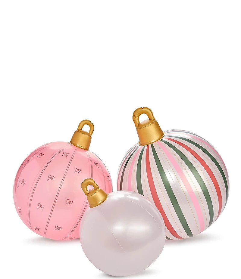 Funboy LED Pink Inflatable Holiday Ornaments, Set of 3
