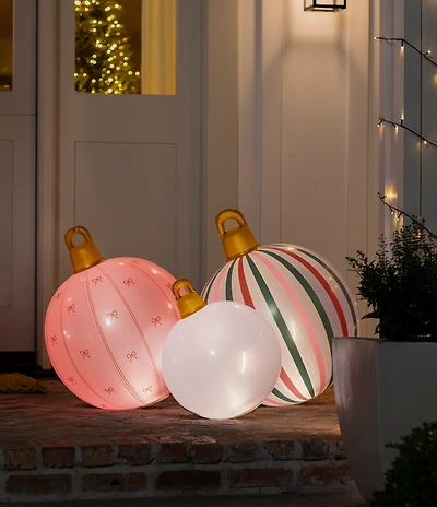 Funboy LED Pink Inflatable Holiday Ornaments, Set of 3