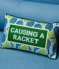 Furbish Causing A Racket Needlepoint Pillow