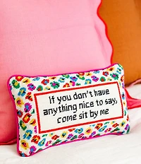 Furbish Come Sit By Me Needlepoint Pillow