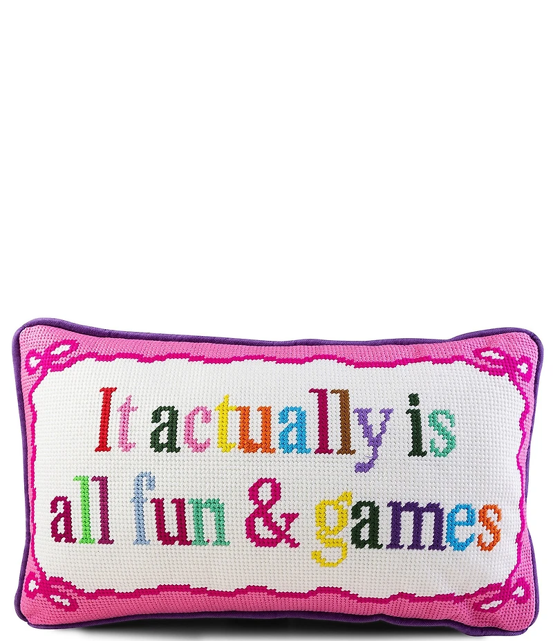 Furbish Fun & Games Needlepoint Pillow