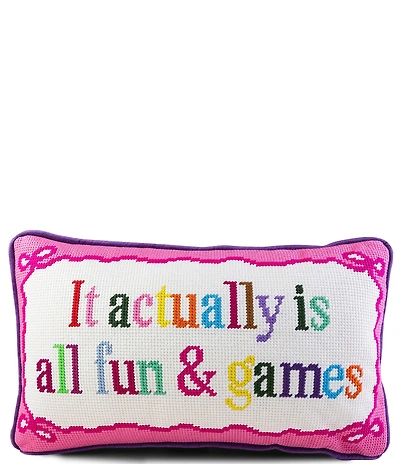Furbish Fun & Games Needlepoint Pillow