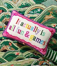 Furbish Fun & Games Needlepoint Pillow