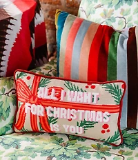 Furbish Holiday Collection All I Want Needlepoint Pillow