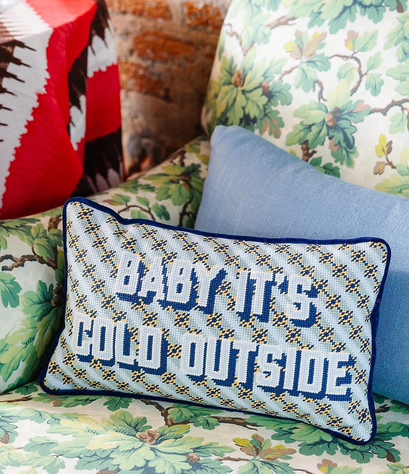 Furbish Holiday Collection Baby It's Cold Outside Needlepoint Pillow