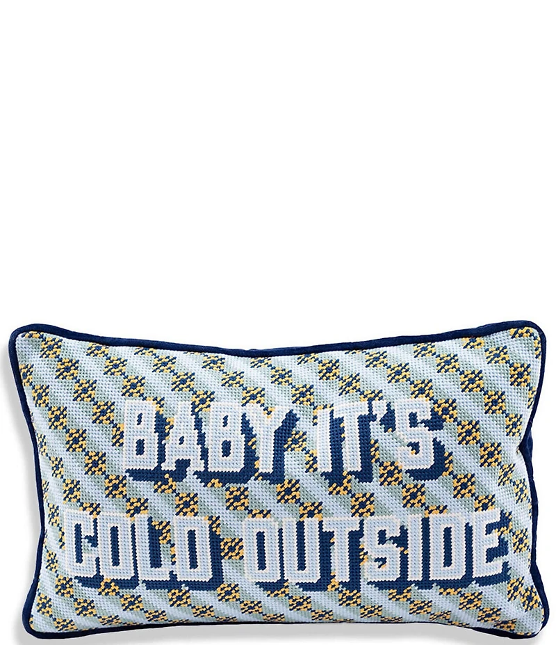 Furbish Holiday Collection Baby It's Cold Outside Needlepoint Pillow