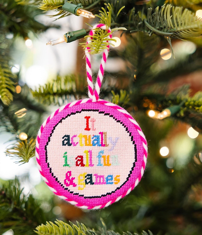 Furbish Holiday Collection Fun & Games Needlepoint Ornament