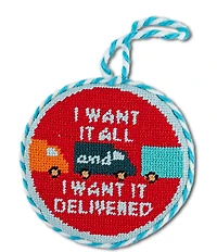 Furbish Holiday Collection I Want It Delivered Needlepoint Ornament