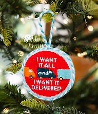 Furbish Holiday Collection I Want It Delivered Needlepoint Ornament