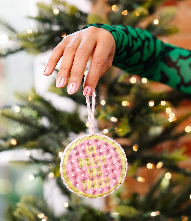Furbish Holiday Collection In Dolly We Trust Needlepoint Ornament