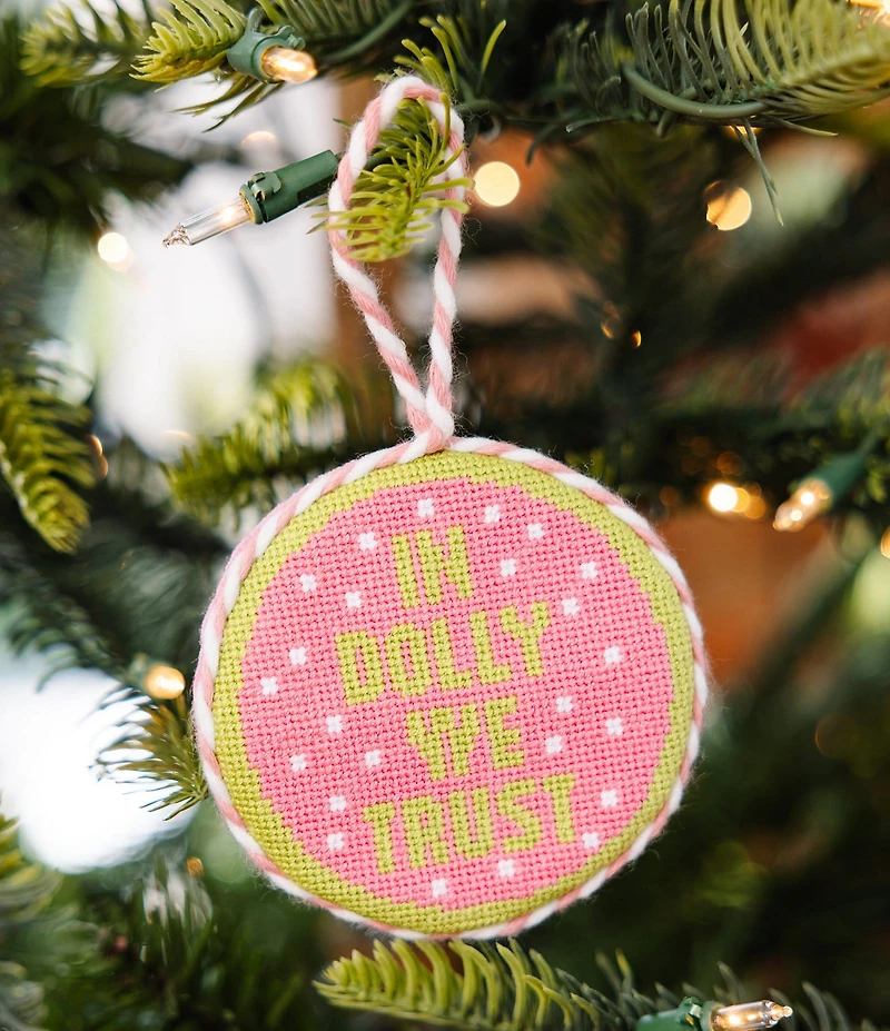 Furbish Holiday Collection In Dolly We Trust Needlepoint Ornament