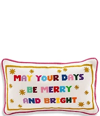 Furbish Holiday Collection Merry & Bright Needlepoint Pillow