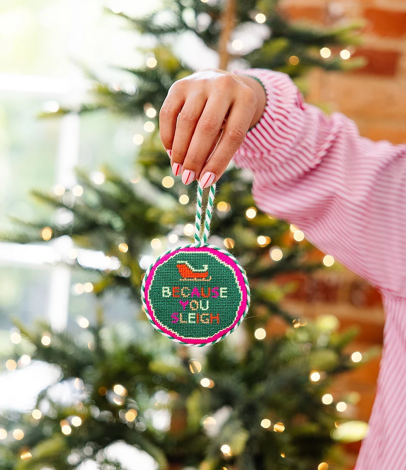Furbish Holiday Collection Sleigh Needlepoint Ornament