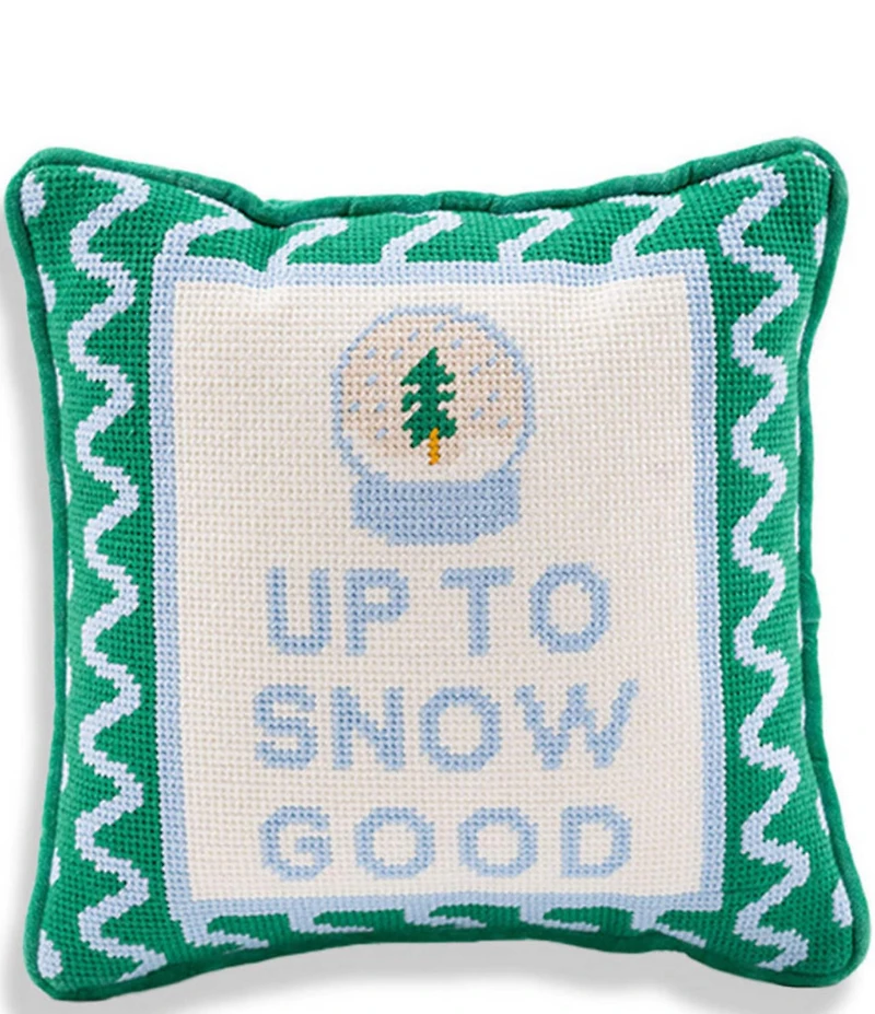 Furbish Holiday Collection Snow Good Needlepoint Pillow