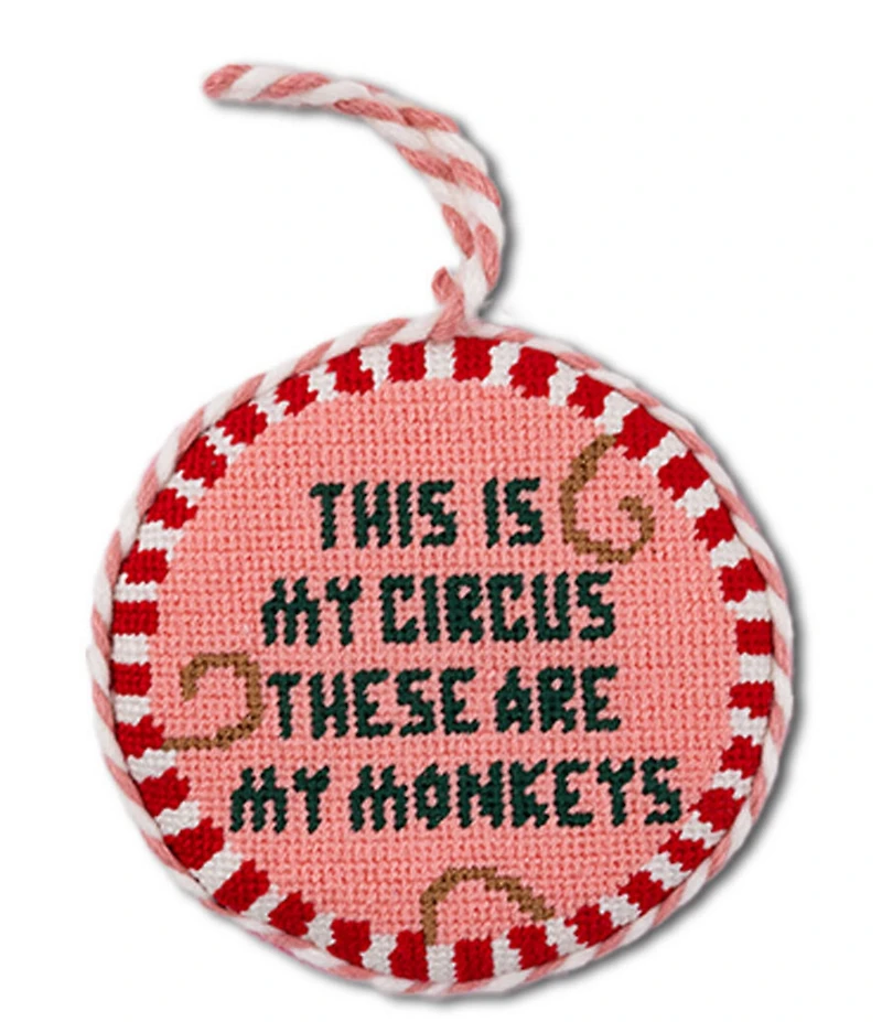 Furbish Holiday Collection This Is My Circus Needlepoint Ornament