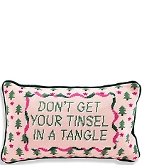 Furbish Holiday Collection Tinsel In A Tangle Needlepoint Pillow