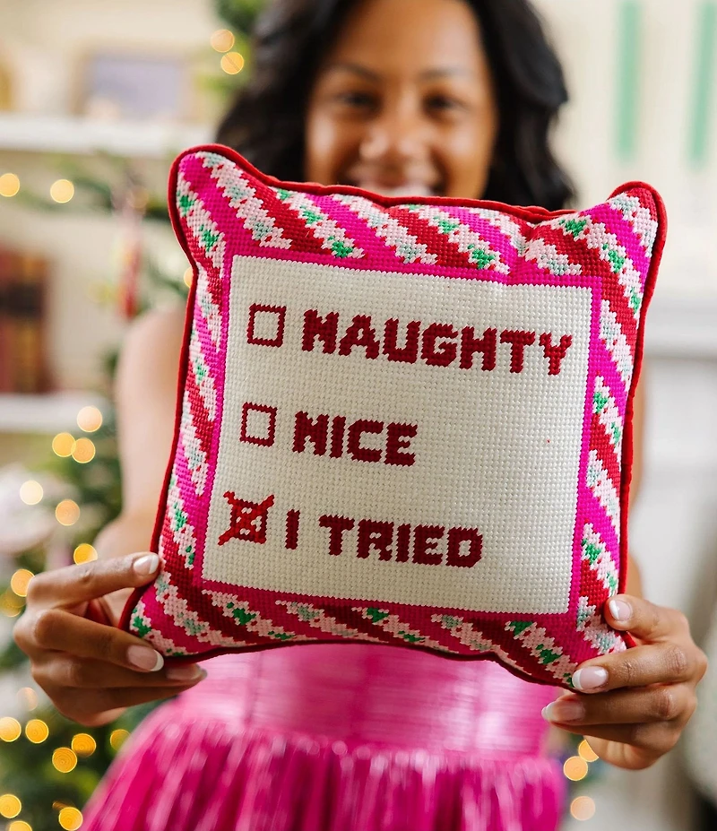 Furbish I Tried Needlepoint Pillow