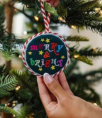 Furbish Merry & Bright Needlepoint Ornament