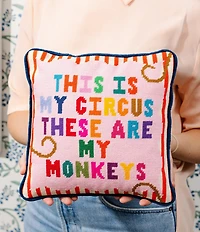 Furbish My Circus Needlepoint Pillow
