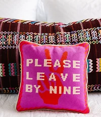 Furbish Please Leave by Nine Needlepoint Pillow