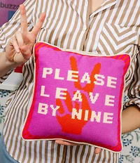 Furbish Please Leave by Nine Needlepoint Pillow