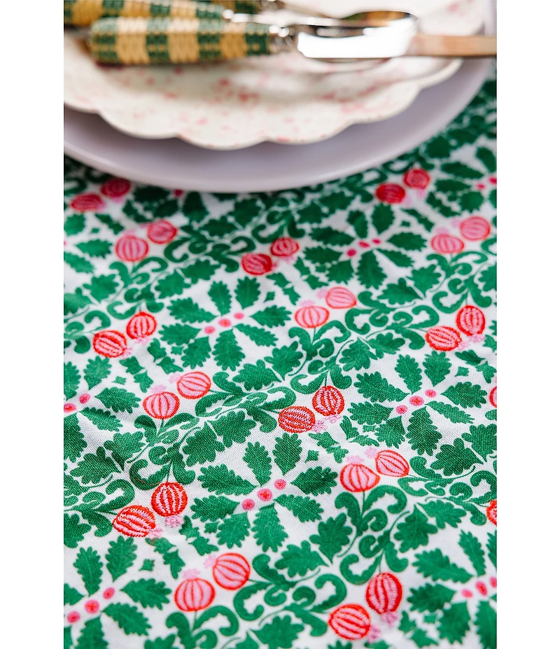 Furbish Pomegranate Embroidered Print Cotton Tablecloth