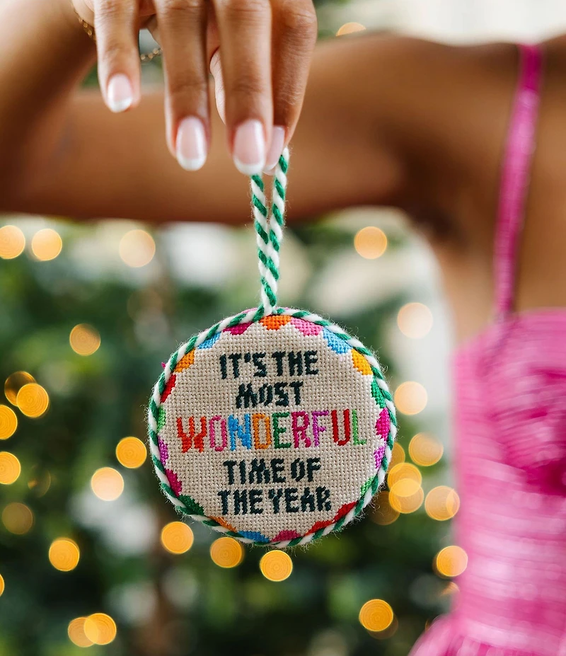 Furbish Wonderful Time Needlepoint Ornament