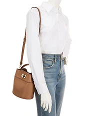 Furla Amelia Canvas Handle Mini Bucket Bag