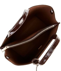 Furla Divide It Croc Double Handle Tote Bag