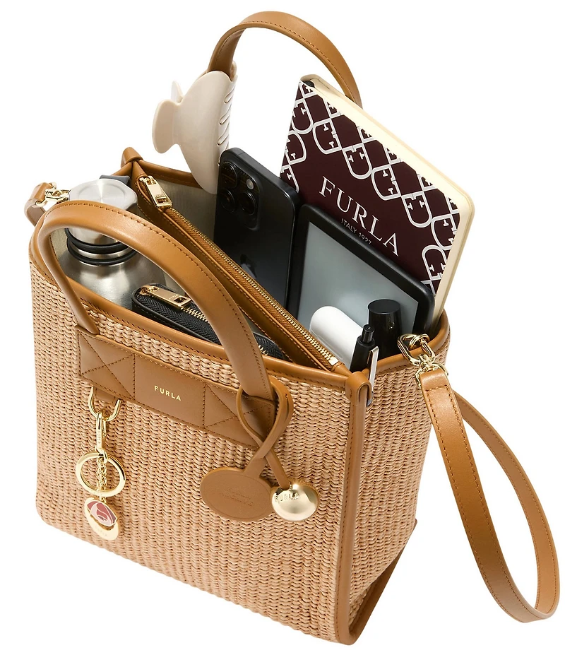 Furla Divide It Small Woven Tote Bag