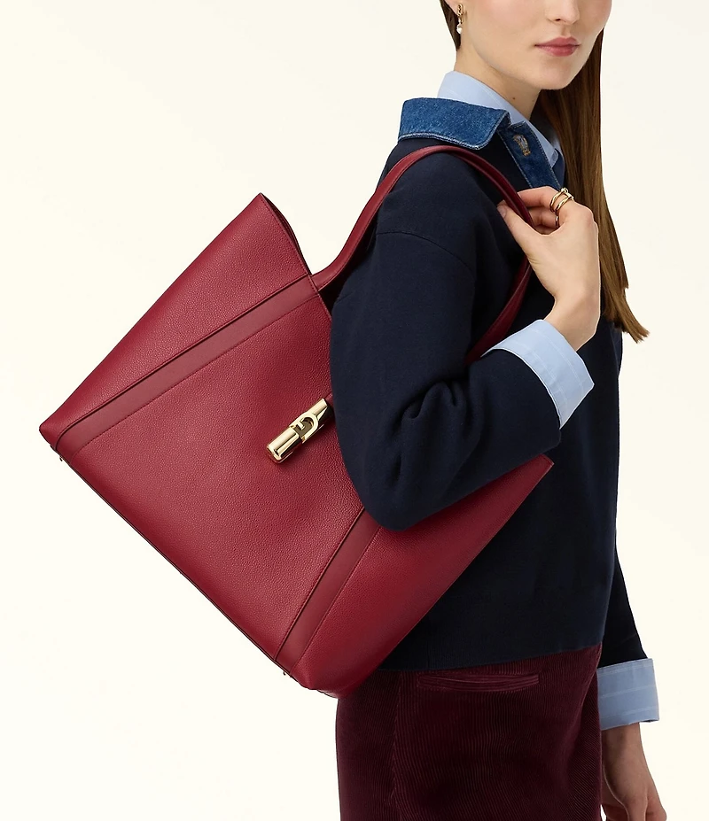 Furla Goccia Large Leather Tote Bag