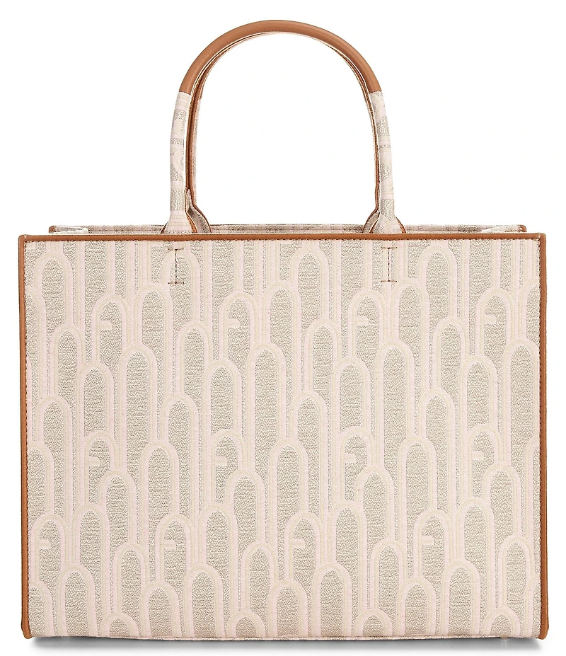 Furla Opprotunity Canvas Logo Print Large Handle Tote Bag