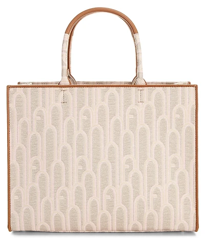 Furla Opprotunity Canvas Logo Print Large Handle Tote Bag