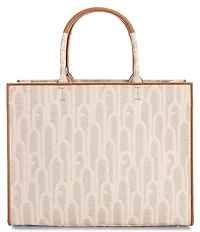Furla Opprotunity Canvas Logo Print Large Handle Tote Bag