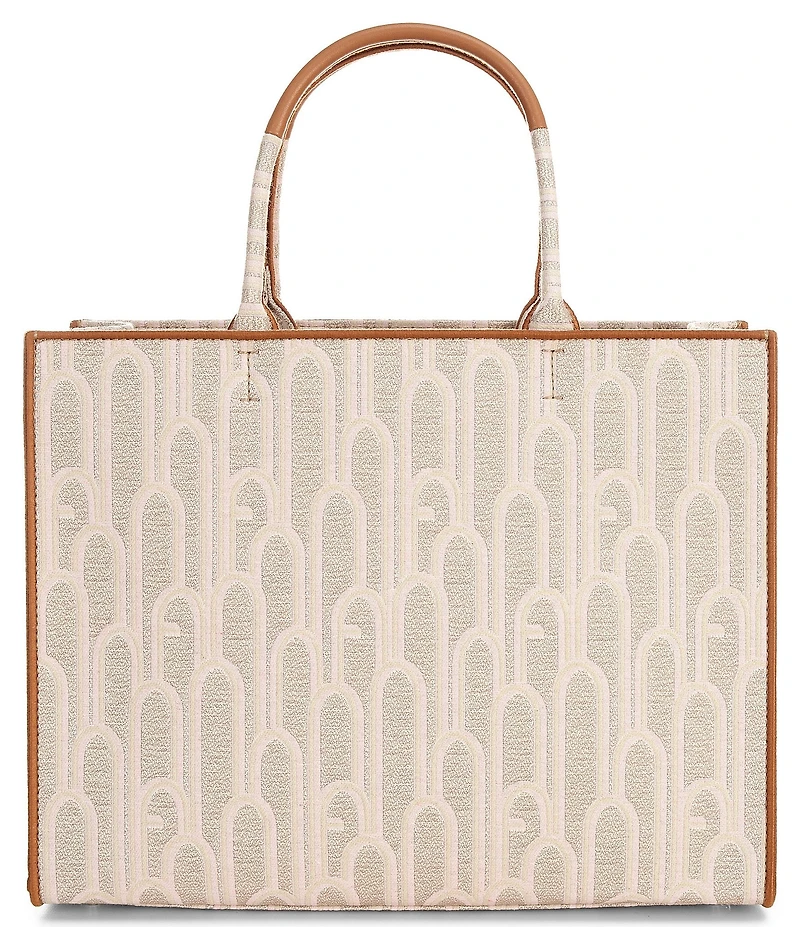 Furla Opprotunity Canvas Logo Print Large Handle Tote Bag