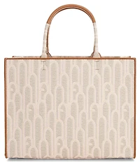 Furla Opprotunity Canvas Logo Print Large Handle Tote Bag