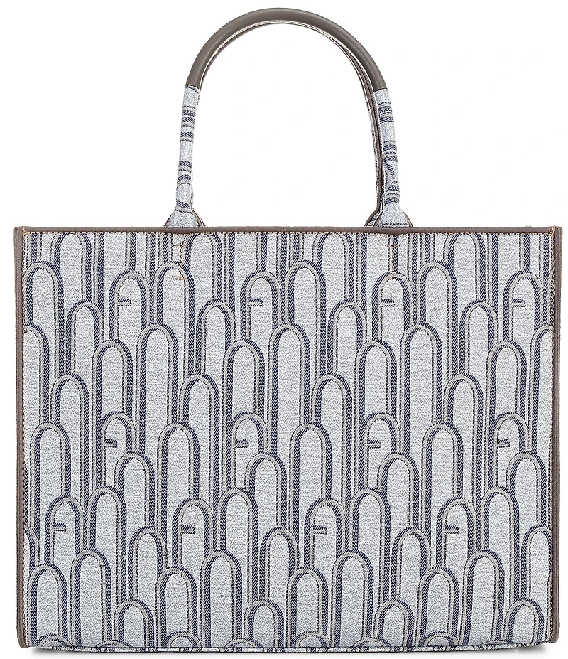 Furla Opprotunity Canvas Logo Print Large Handle Tote Bag
