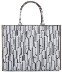 Furla Opprotunity Canvas Logo Print Large Handle Tote Bag