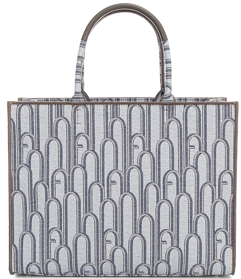 Furla Opprotunity Canvas Logo Print Large Handle Tote Bag