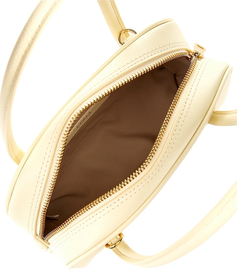 Furla Poppy Mini Dome Double Handle Ribbon Charm Shoulder Bag