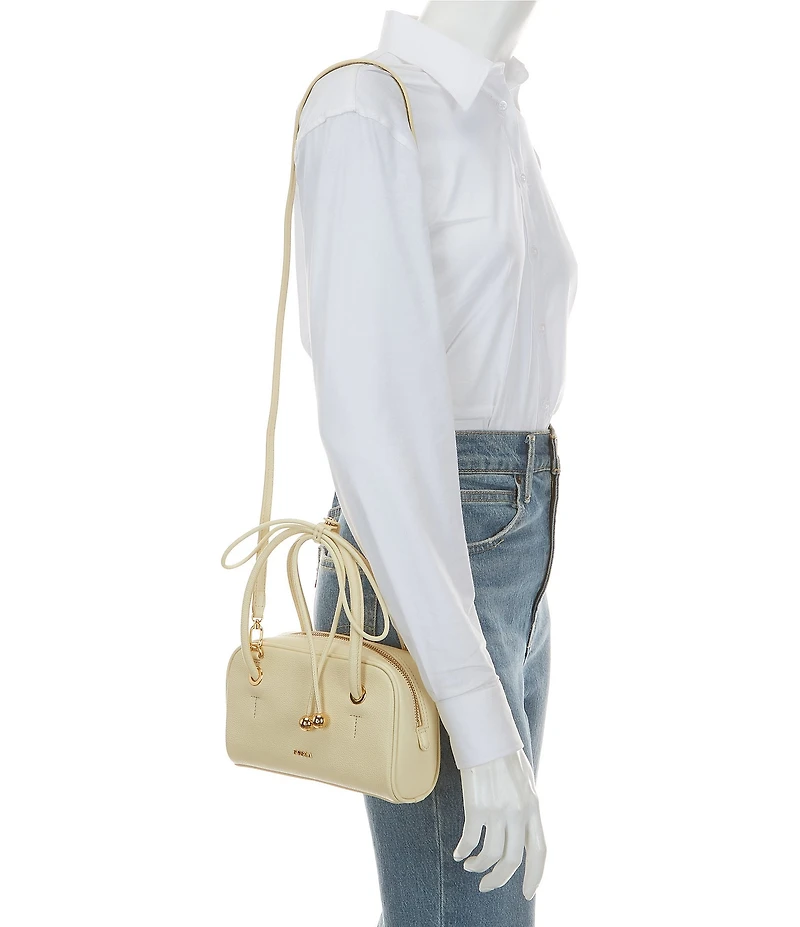 Furla Poppy Mini Dome Double Handle Ribbon Charm Shoulder Bag